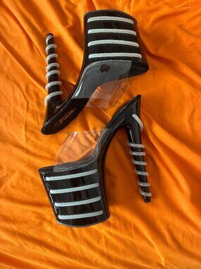 Pleaser "Flamingo" platform high heels (style 801T-4; size 9)